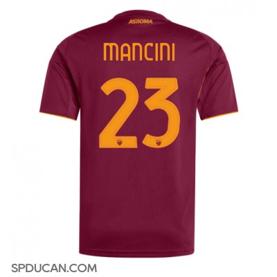 Muški Nogometni Dres AS Roma Gianluca Mancini #23 Domaci 2025-26 Kratak Rukav Muški Nogometni Dres AS Roma Gianluca Mancini #23 Domaci 2025-26 Kratak Rukav
